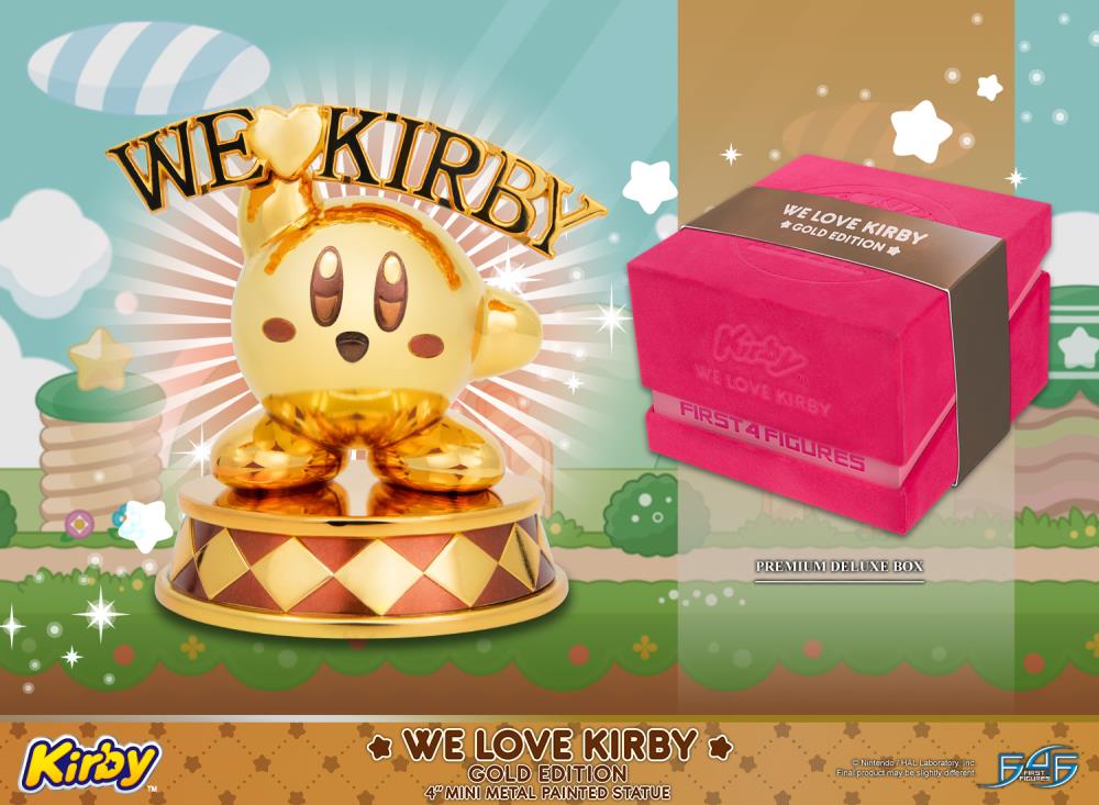 Kirby We Love Kirby (Gold Edition) Mini Metal Statue Gallery Image 3