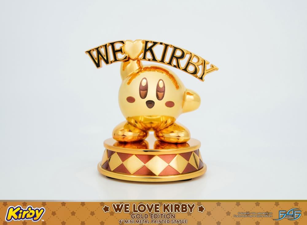 Kirby We Love Kirby (Gold Edition) Mini Metal Statue Gallery Image 4