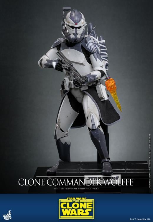 Star Wars: The Clone Wars TMS141 Clone Commander Wolffe 1/6th Scale Collectible Figure Gallery Image 5