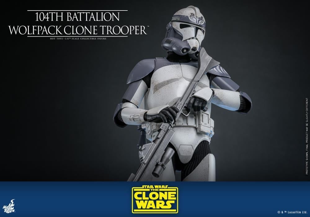 Star Wars: The Clone Wars TMS142 104th Battalion Wolfpack Clone Trooper 1/6th Scale Collectible Figure Gallery Image 10