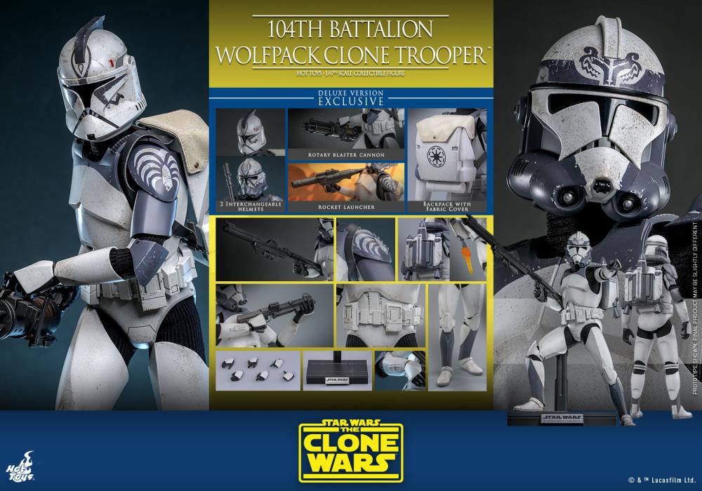 Star Wars: The Clone Wars TMS143 104th Battalion Wolfpack Clone Trooper Deluxe 1/6th Scale Collectible Figure Gallery Image 24