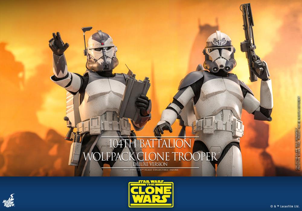 Star Wars: The Clone Wars TMS143 104th Battalion Wolfpack Clone Trooper Deluxe 1/6th Scale Collectible Figure Gallery Image 22