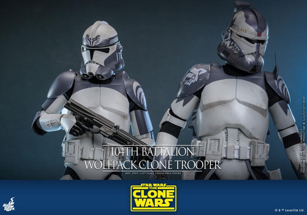Star Wars: The Clone Wars TMS143 104th Battalion Wolfpack Clone Trooper Deluxe 1/6th Scale Collectible Figure Gallery Image 7