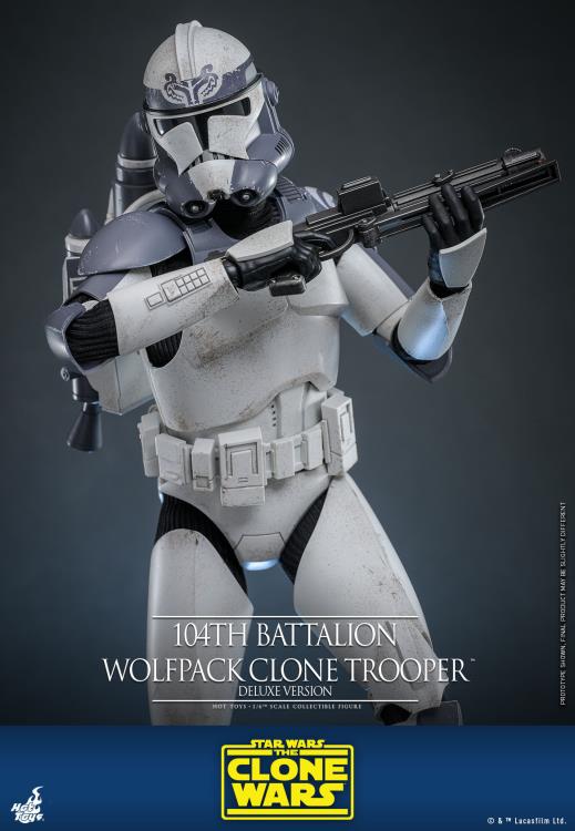 Star Wars: The Clone Wars TMS143 104th Battalion Wolfpack Clone Trooper Deluxe 1/6th Scale Collectible Figure Gallery Image 16