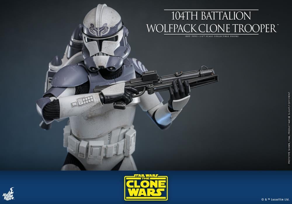 Star Wars: The Clone Wars TMS143 104th Battalion Wolfpack Clone Trooper Deluxe 1/6th Scale Collectible Figure Gallery Image 6