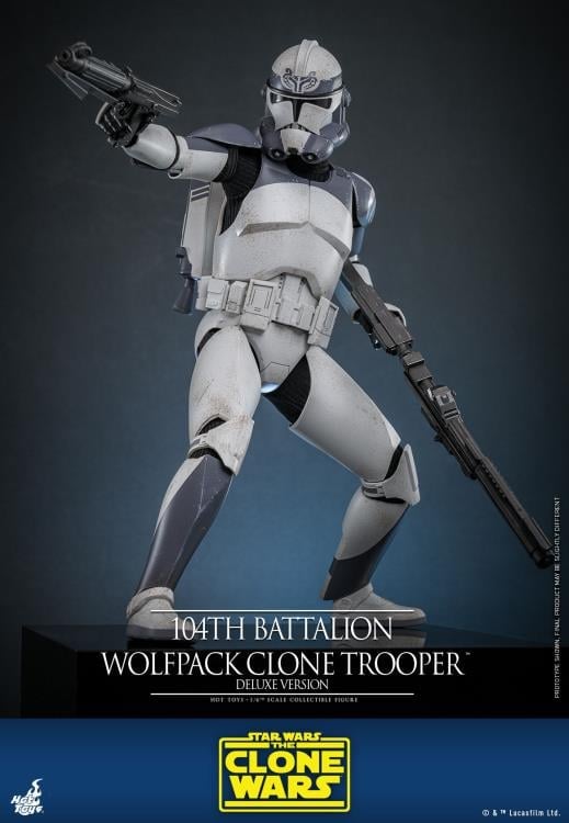 Star Wars: The Clone Wars TMS143 104th Battalion Wolfpack Clone Trooper Deluxe 1/6th Scale Collectible Figure Gallery Image 9