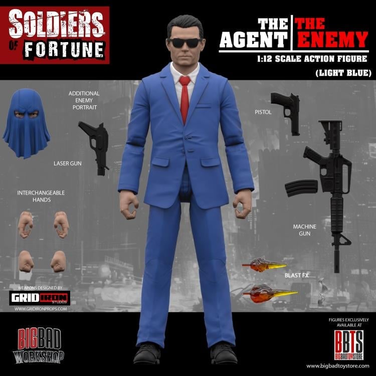 Soldiers of Fortune The Agent/The Enemy (Light Blue) 1/12 Scale Action Figure Gallery Image 9