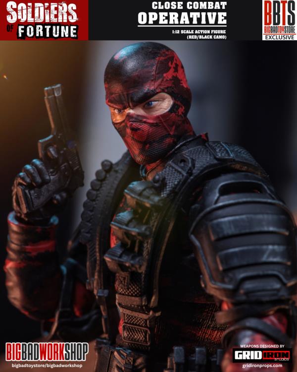 Soldiers of Fortune Close Combat Operative (Red/Black Camo) 1/12 Scale Action Figure Gallery Image 7