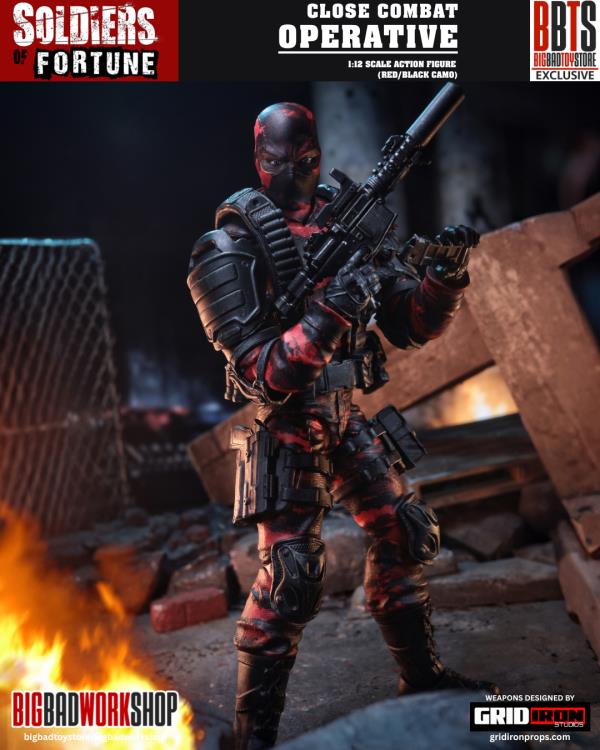 Soldiers of Fortune Close Combat Operative (Red/Black Camo) 1/12 Scale Action Figure Gallery Image 4