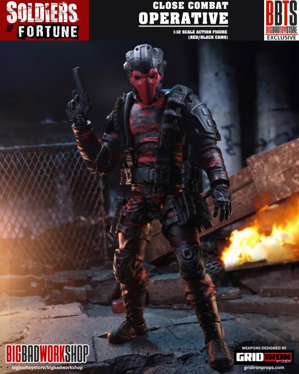 Soldiers of Fortune Close Combat Operative (Red/Black Camo) 1/12 Scale Action Figure Gallery Image 5