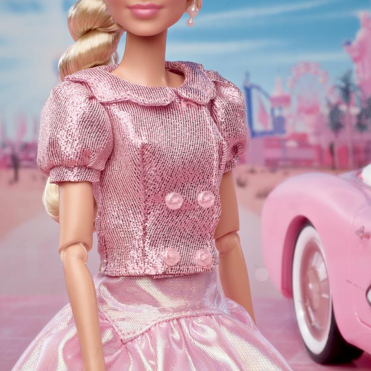 strapless open back dress Barbie Fashionistas Doll #224 with Black Hair and Pink Gingham Dress main image 1