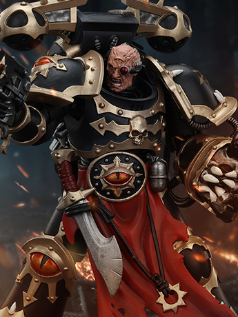 Warhammer 40K Chaos Space Marines Black Legion Chosen with Bolt Pistol and Power Fist 1/18 Scale Action Figure Gallery Image 2