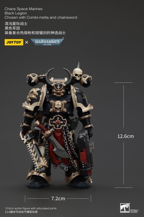 Warhammer 40K Chaos Space Marines Black Legion Chosen with Combi-Weapon and Chainsword 1/18 Scale Action Figure Gallery Image 4