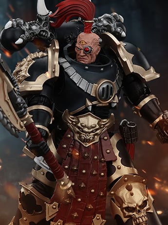 Warhammer 40K Chaos Space Marines Black Legion Chosen with Plasma Pistol and Power Axe 1/18 Scale Action Figure Gallery Image 2