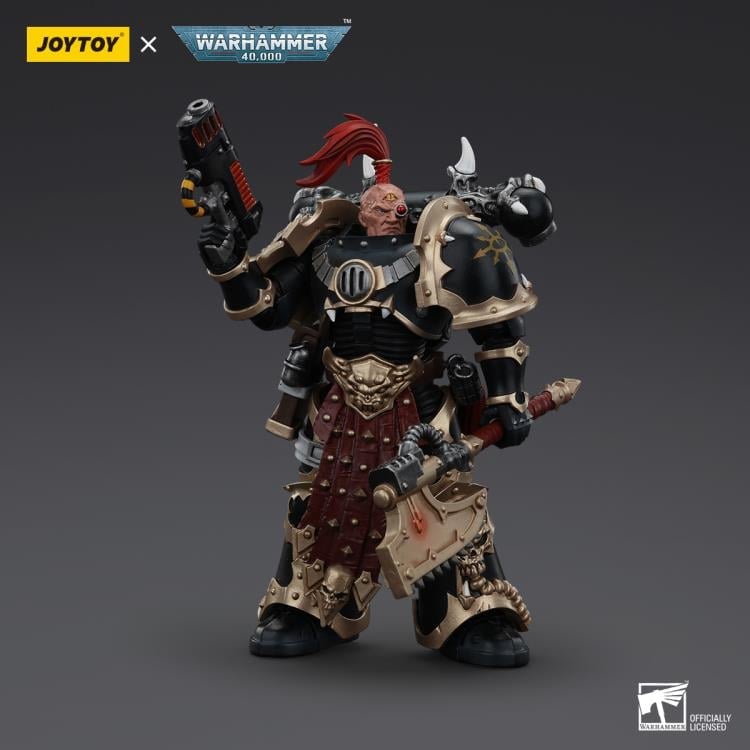 Warhammer 40K Chaos Space Marines Black Legion Chosen with Plasma Pistol and Power Axe 1/18 Scale Action Figure Gallery Image 7