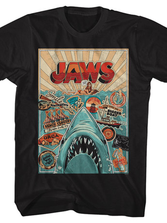 Jaws 50th Anniversary Icon Poster T-Shirt Gallery Image 2