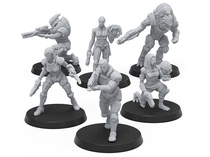 Mass Effect: The Board Game Heroes of the Normandy Alpha Resin Miniatures Set Gallery Image 1