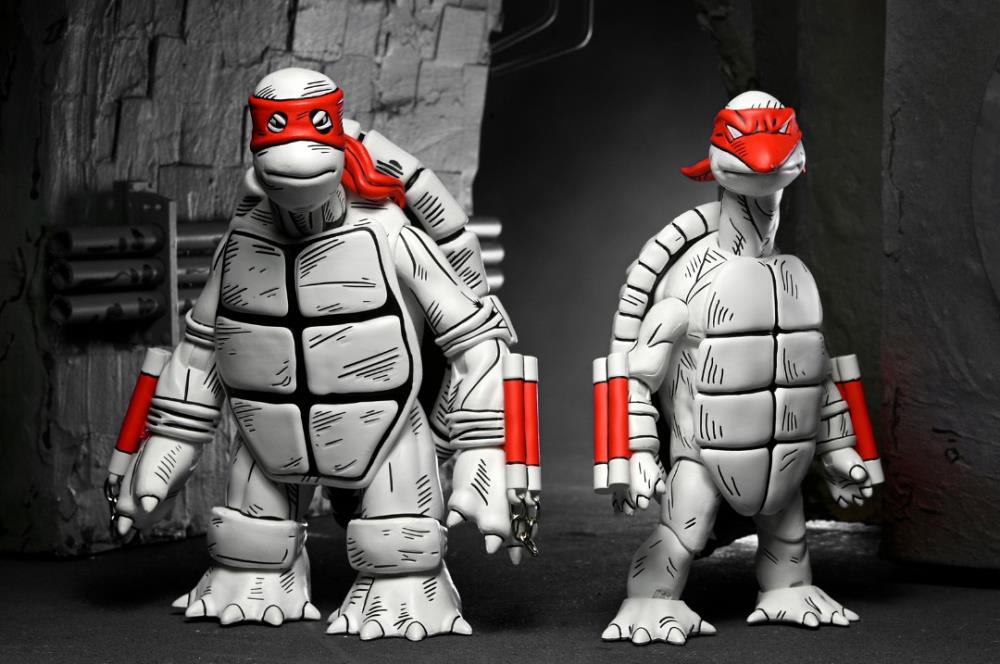 Teenage Mutant Ninja Turtles The First Sketch Turtles (Black & White) Action Figure Two-Pack Gallery Image 5