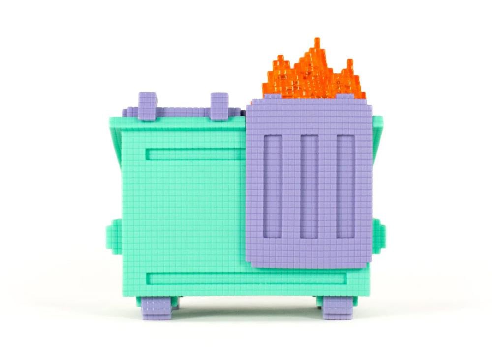 Dumpster Fire 8-Bit Vinyl Figure Gallery Image 3