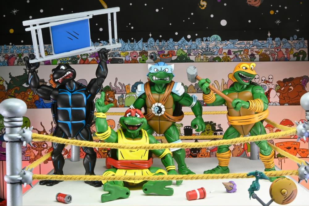 Teenage Mutant Ninja Turtles Adventures Stump Wrestling Turtles (Archie Comics) Four-Pack Gallery Image 4