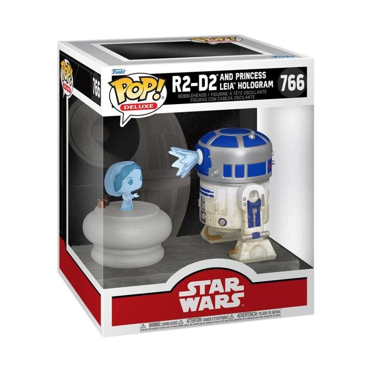 Star Wars Pop! Deluxe #766 R2-D2 with Princess Leia Hologram Gallery Image 3