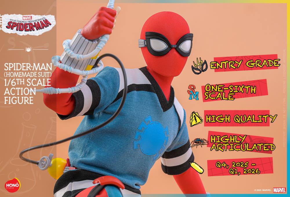 Your Friendly Neighborhood Spider-Man HS07 Spider-Man (Homemade Suit) 1/6th Scale Collectible Figure Gallery Image 16