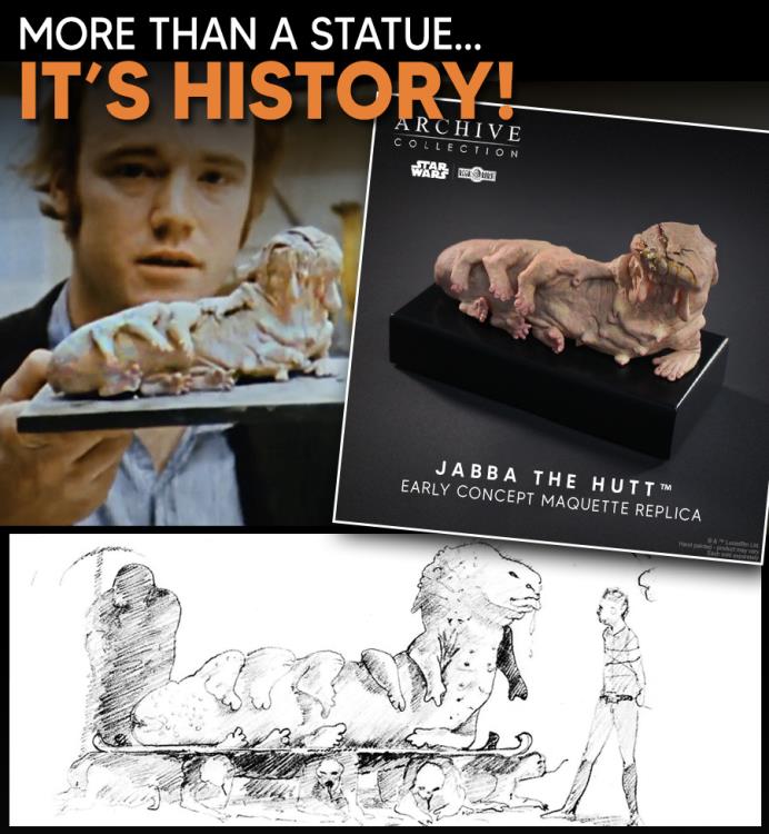 Star Wars: Return of the Jedi Archive Collection Jabba the Hutt (Signature Edition) Limited Edition Early Concept Maquette Replica Gallery Image 11