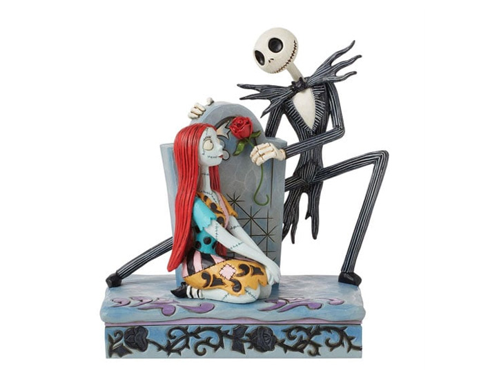The Nightmare Before Christmas Disney Traditions Jack and Sally Gravestone Figurine (Jim Shore) Gallery Image 1