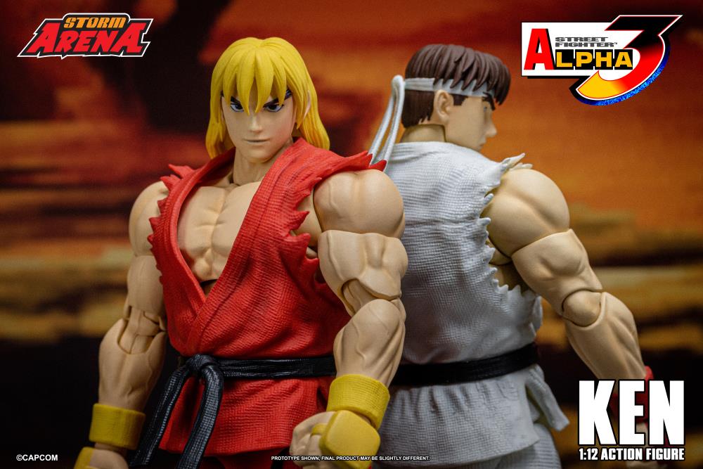 あ*あ様 STREET FIGHTER KEN Street Fighter Alpha 3 Storm Arena Ken 1/12 Scale Action Figure