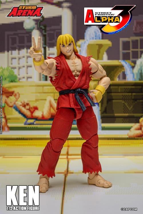 ストリートファイターアルファ3 ストームアリーナ リュウ、ケン 1/12スケール Street Fighter Alpha 3 Storm Arena Ken 1/12 Scale Action Figure