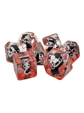 Old School Demon Black Infused Acrylic Dice Set Gallery Image 2