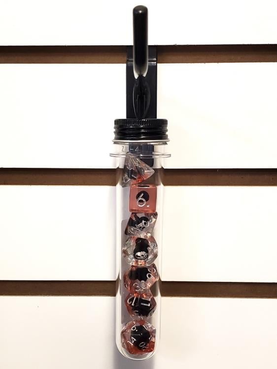 Old School Demon Black Infused Acrylic Dice Set Gallery Image 4