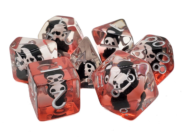 Old School Demon Black Infused Acrylic Dice Set Gallery Image 1