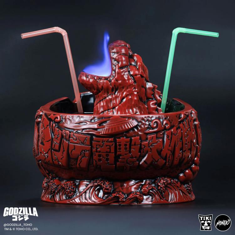 Destroy All Monsters Godzilla Scorpion Bowl (Fire Dragon Variant) Limited Edition Tiki Bowl Gallery Image 4