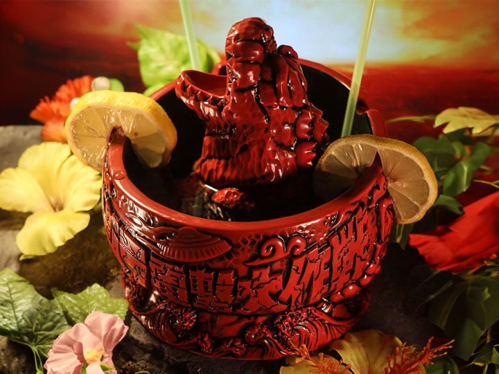 Destroy All Monsters Godzilla Scorpion Bowl (Fire Dragon Variant) Limited Edition Tiki Bowl Gallery Image 1
