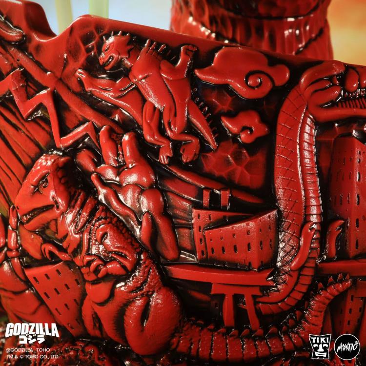 Destroy All Monsters Godzilla Scorpion Bowl (Fire Dragon Variant) Limited Edition Tiki Bowl Gallery Image 9