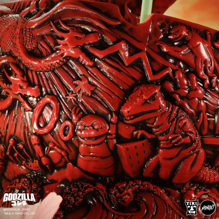 Destroy All Monsters Godzilla Scorpion Bowl (Fire Dragon Variant) Limited Edition Tiki Bowl Gallery Image 10