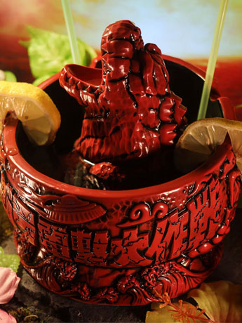 Destroy All Monsters Godzilla Scorpion Bowl (Fire Dragon Variant) Limited Edition Tiki Bowl Gallery Image 2