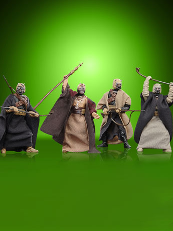 Star Wars: The Vintage Collection Tusken Raiders (Book of Boba Fett) Action Figure 4-Pack Gallery Image 2