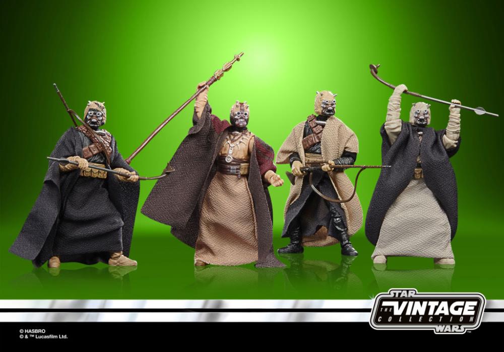 Star Wars: The Vintage Collection Tusken Raiders (Book of Boba Fett) Action Figure 4-Pack Gallery Image 3