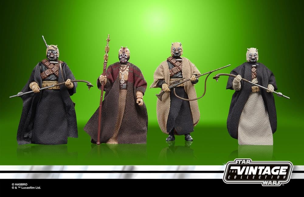 Star Wars: The Vintage Collection Tusken Raiders (Book of Boba Fett) Action Figure 4-Pack Gallery Image 5