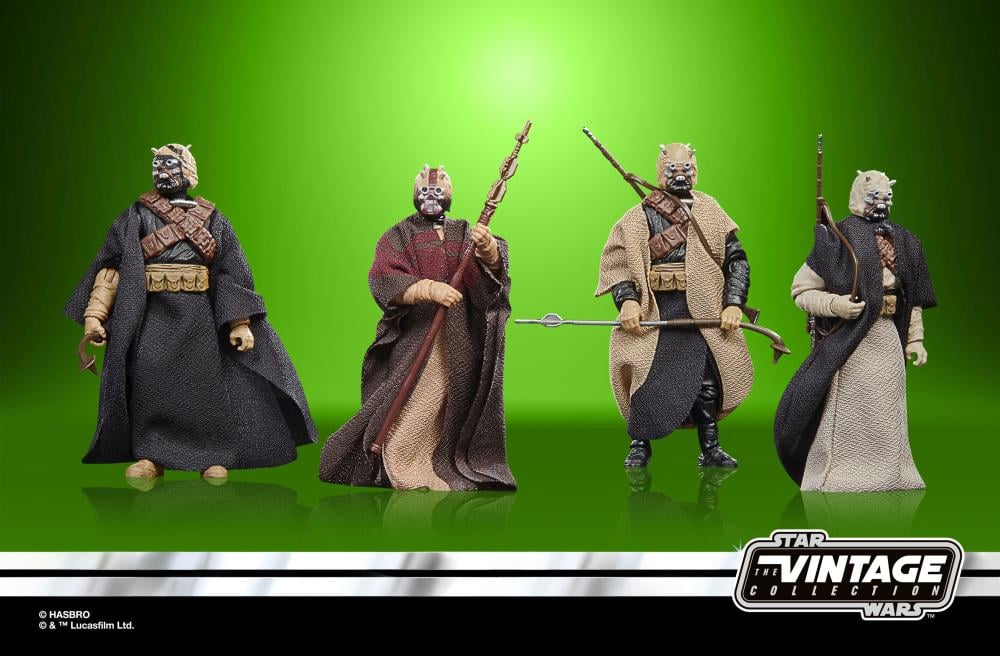 Star Wars: The Vintage Collection Tusken Raiders (Book of Boba Fett) Action Figure 4-Pack Gallery Image 6