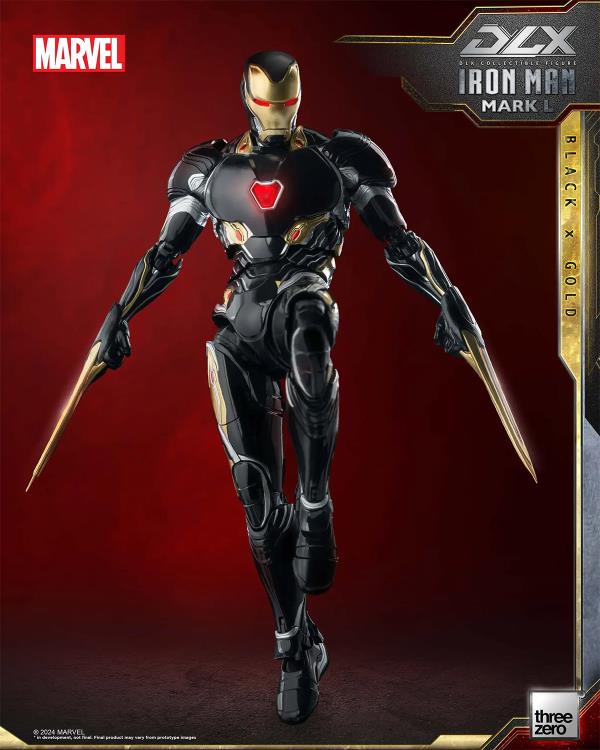 Iron Man Mark L フィギュア & アクセサリーパック Marvel DLX Iron Man Mark L (Black x Gold) 1/12 Scale Action Figure