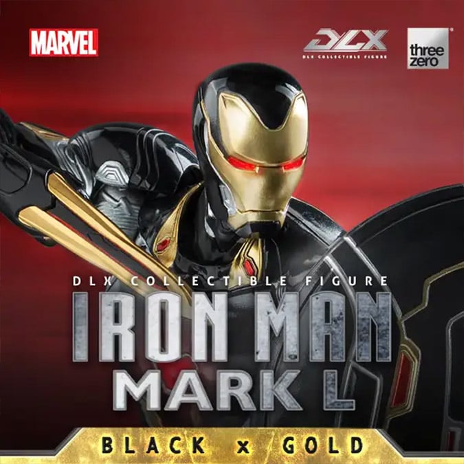 特別値下げ新品未使用スリーゼロMARVEL IRON MAN MARK L Marvel DLX Iron Man Mark L (Black x Gold) 1/12 Scale Action Figure