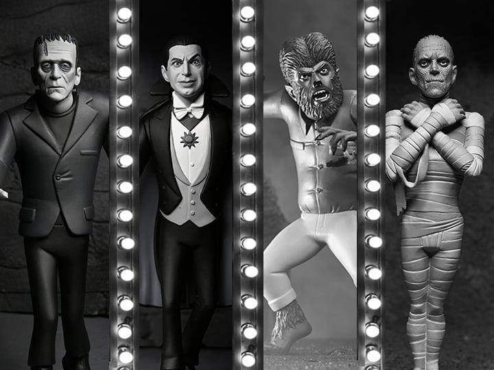 Universal Monsters Toony Terrors Silver Screen Edition Set of 4 Figures Gallery Image 1