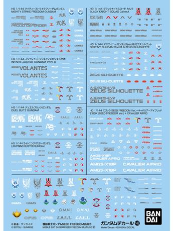 Gundam Decal No.142 Mobile Suit Gundam SEED Freedom 1/144 Scale General Purpose 2 Decal Sheets Gallery Image 2
