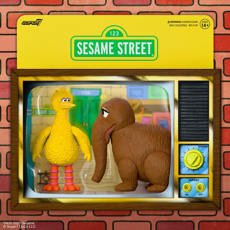 Sesame Street ReAction Big Bird and Mr. Snuffleupagus Action Figure Two-Pack Gallery Image 8