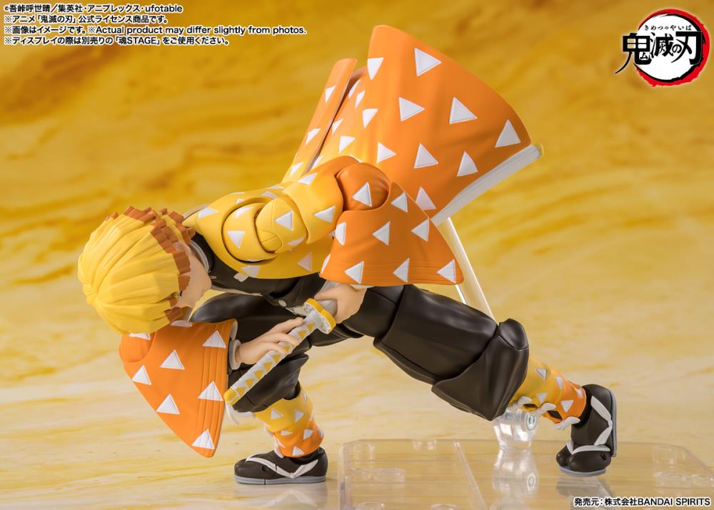 Demon Slayer: Kimetsu no Yaiba S.H.Figuarts Zenitsu Agatsuma Action Figure Gallery Image 6