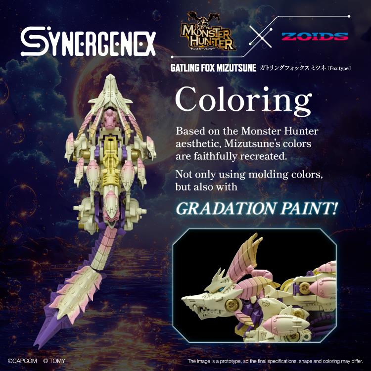 Zoids x Monster Hunter Synergenex Series Gatling Fox Mizutsune 1