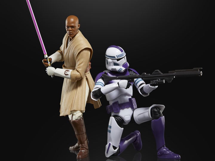 Star Wars: The Black Series Mace Windu & 187th Legion Clone Trooper (Clones of the Republic) Action Figure Set Gallery Image 1